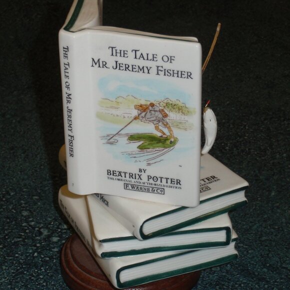 1985 Beatrix Potter Rotating Music Box Mr. Jeremy Fisher Frog Fishing Schmid - Picture 4 of 9